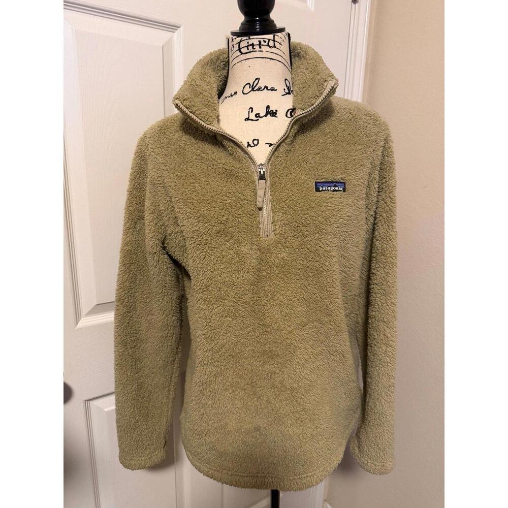 Patagonia Women’s Los Gatos ¼ Zip Fleece Pullover Large ELKH Tan Good Condition